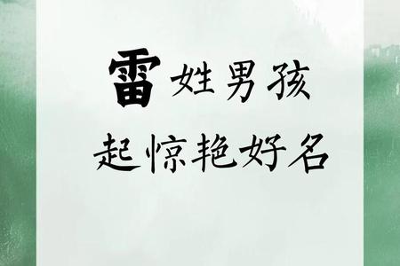2025年06月26日雷姓宝宝取什么名好？